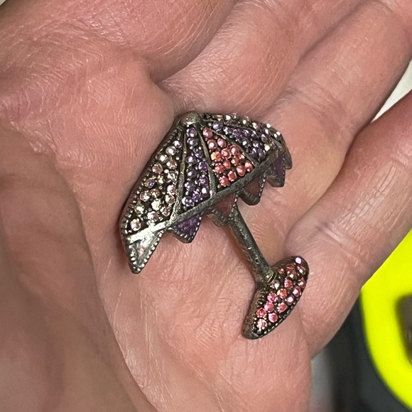 Vintage Umbrella Brooch - Picture 7 of 10